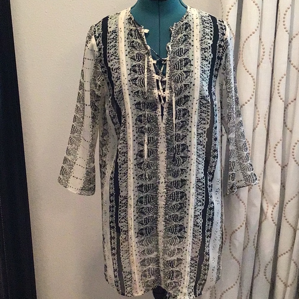 CAbi sheer tunic swim suit cover size S